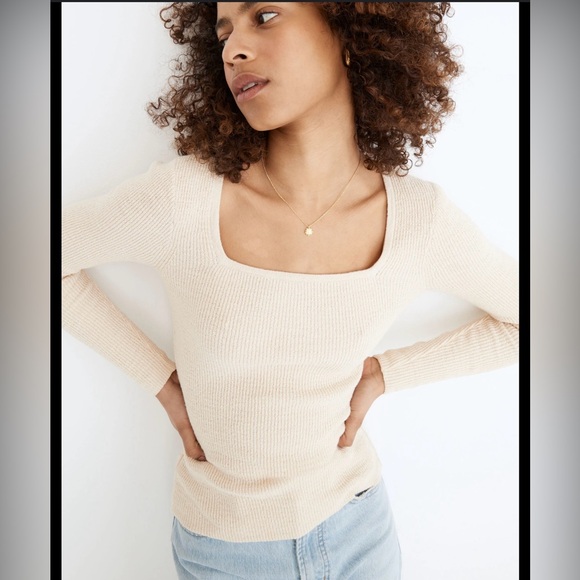 Madewell Soft Cream Knit Top - Picture 1 of 4